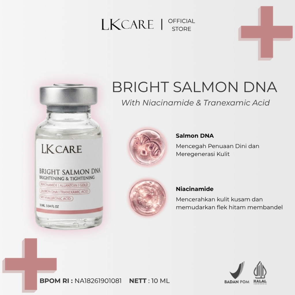 LKCARE Salmon DNA Serum Brightening Glowing Mencerahkan Kulit Kusam BPOM - LK Care Serum Penghilang 