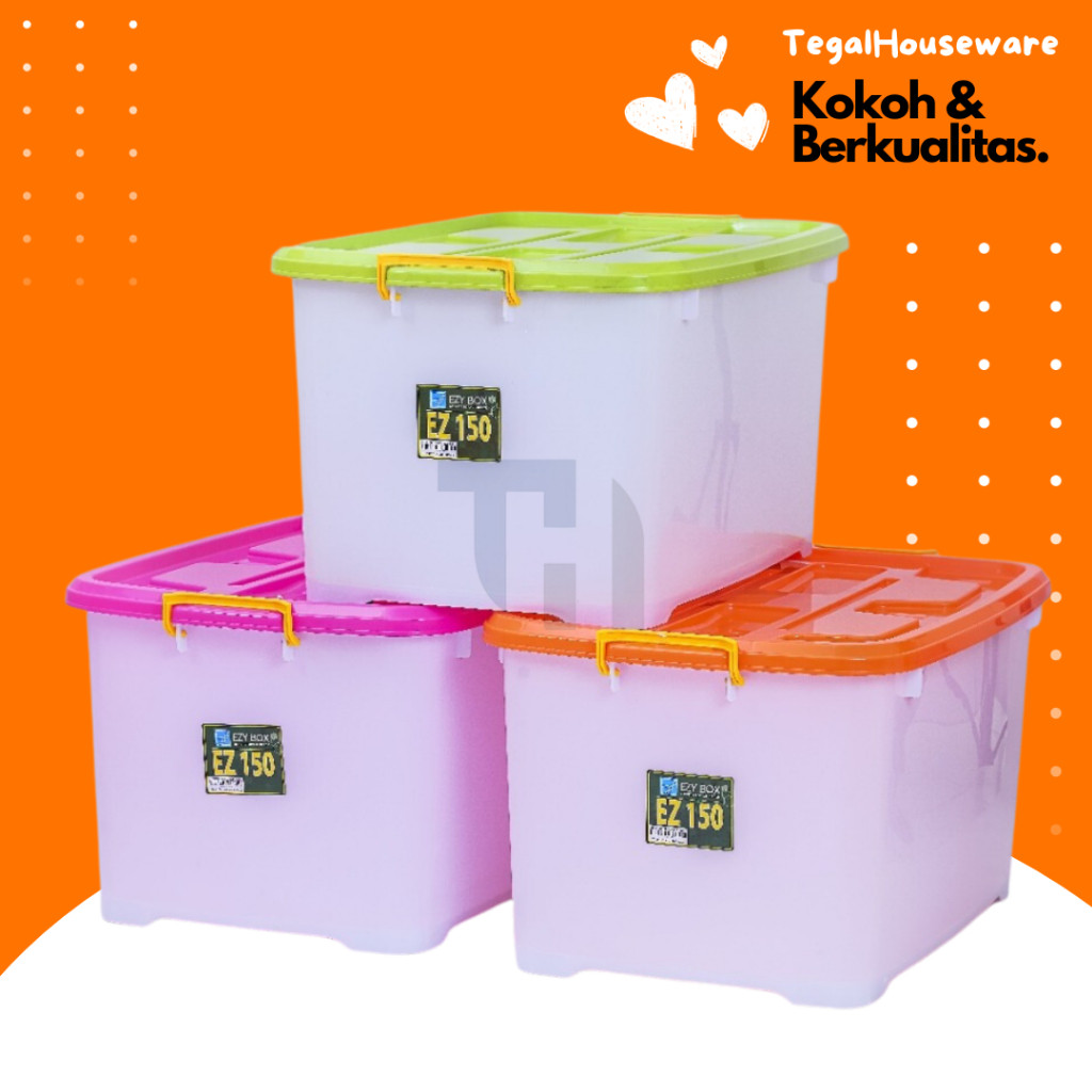 BOX CONTAINER 130 LITER + RODA - Kontainer Box Plastik / Container Box - LUNAMART