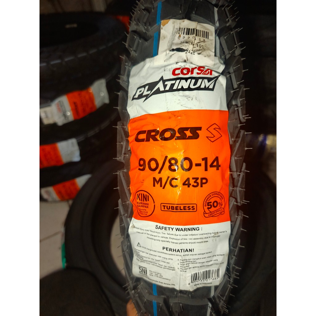 BAN CORSA CROSS S 90/80-14 TUBELESS PRODUKSI TERBARU CORSA CROSS-S