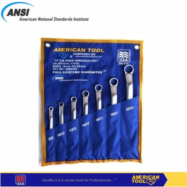 American Tool - American Tool 8920724 Kunci Ring Elliptical Set [7 Pcs] Real
