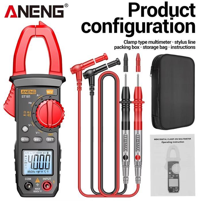 ST181/ST182 Digital Clamp Meter Tang Ampere Multitester Digital Tester Ukur Arus Tegangan Listrik DC