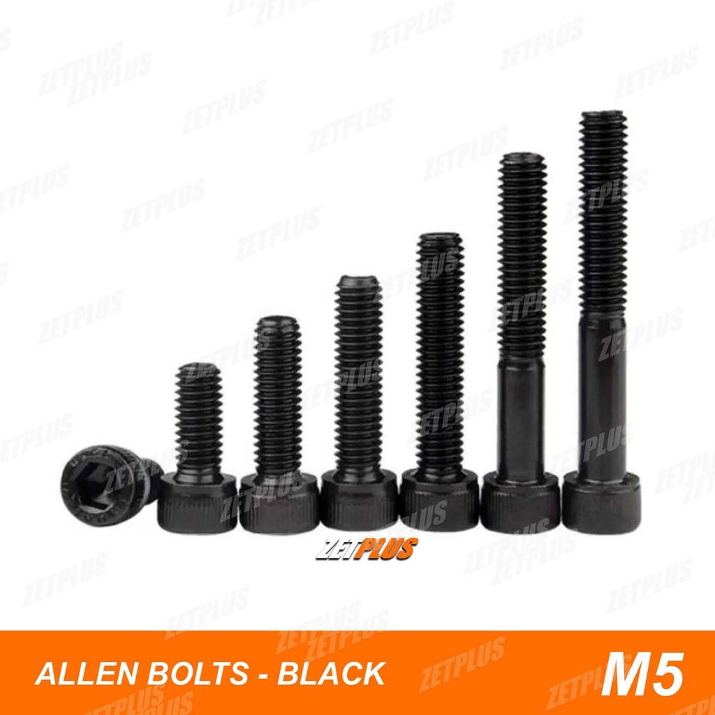 BAUT L BAJA HITAM M5 (baut 8) / allen bolt socket baud blok mesin rumput mini trail atv gp 50cc 2 ta