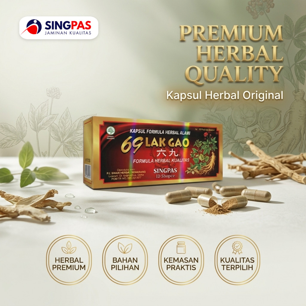 LAK GAO 69 Formula Herbal Premium Isi 10 Sachet (20 Kapsul)