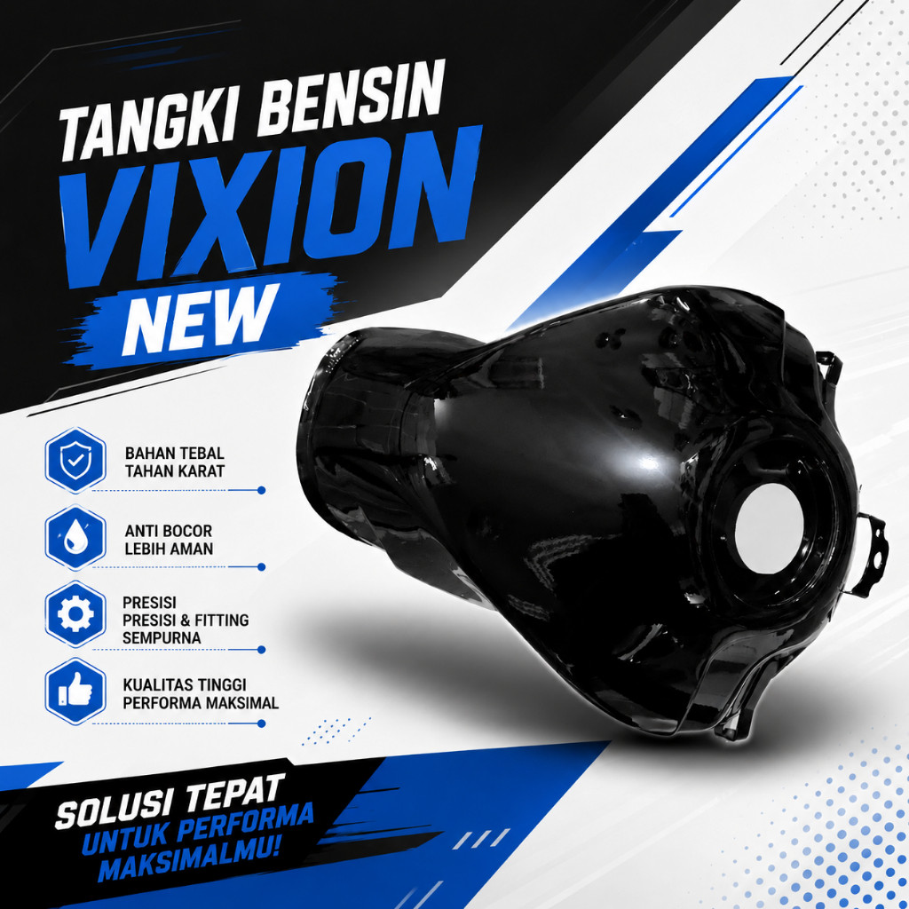 Tangki Motor Vixion New NVA NVL 2013 2014 2015 2016 Warna Hitam Merah Glossy Biru Putih