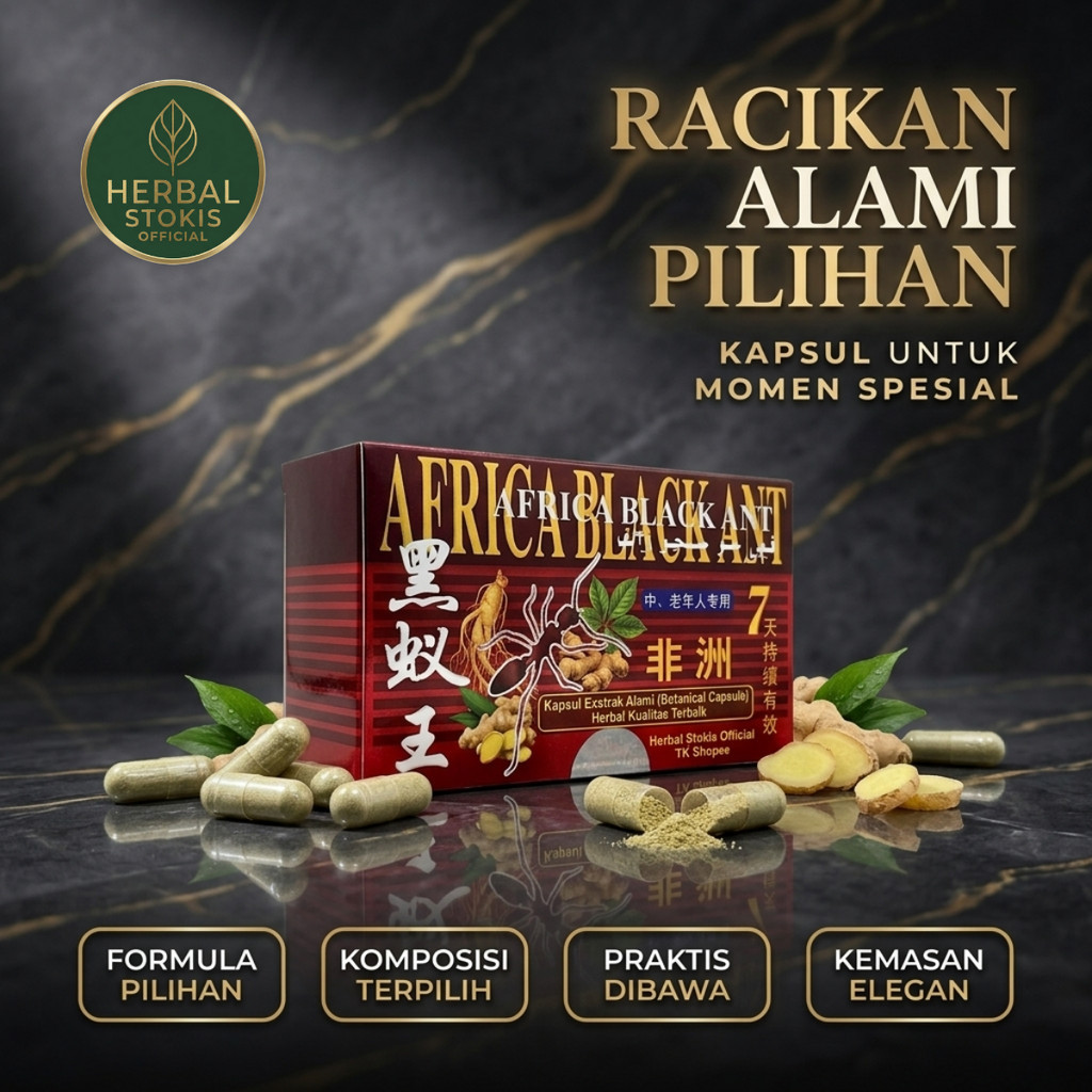 Herbal Daily Formula AFRICA BLACK ANT 15 II SEMUT HITAM (30 Kapsul) – Racikan Herbal Unggulan