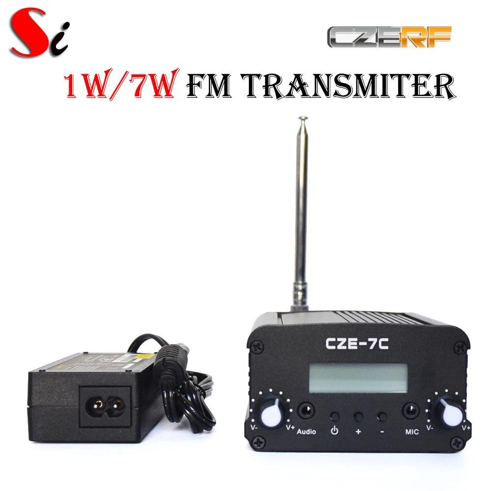 CZE-7C 7W stereo PLL FM transmitter broadcast rao station +PS Ant kit
