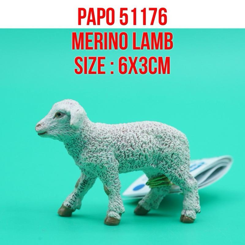 Papo 51176 Merino Lamb Sheep Anak Domba Merino Biri Biri Ovis Aries | Mainan Figure Binatang Miniatu