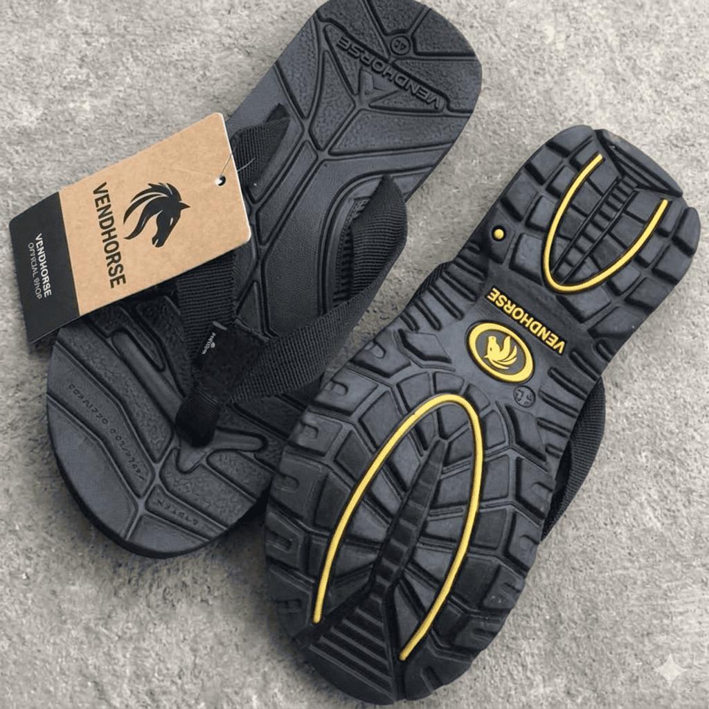 Sandal Jepit Eiger tali hitam tali motif Pria & Wanita bonus Tas Jaring Insole Eva spoon Tebal Sol 2