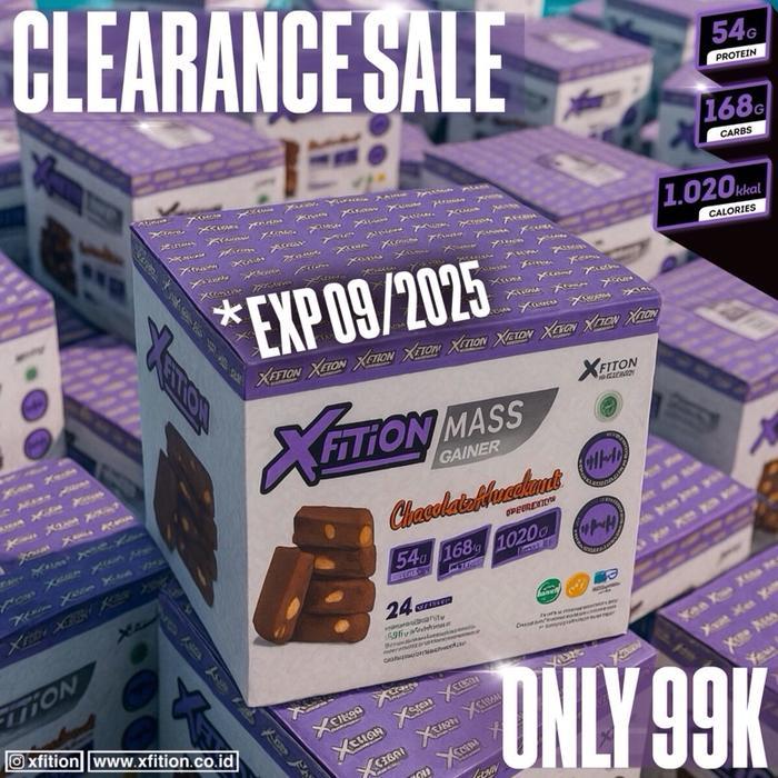 XFition Mass Gainer 2 lbs susu fitness BPOM Halal Weight Gain Bulking - EXP 09/2025, CHOCOLATE HAZEL