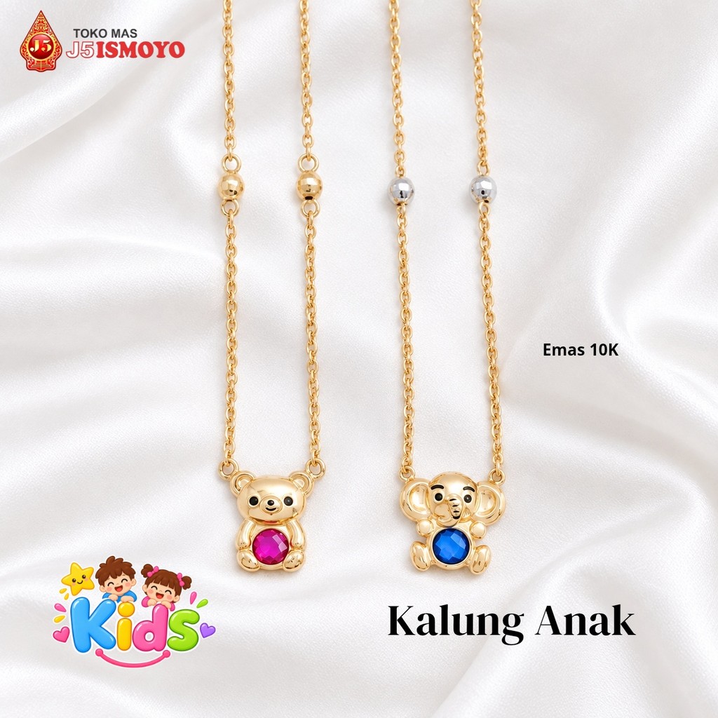 Kalung Emas Anak 10 Karat Rantai Variasi Animals J5 Ismoyo