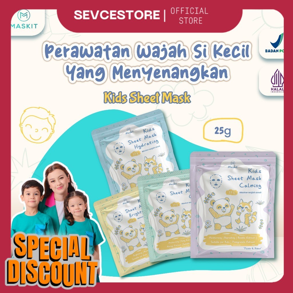 Maskit Kids Sheet Face Mask - Masker Wajah Anak - Sheet Mask Anak & Remaja GD