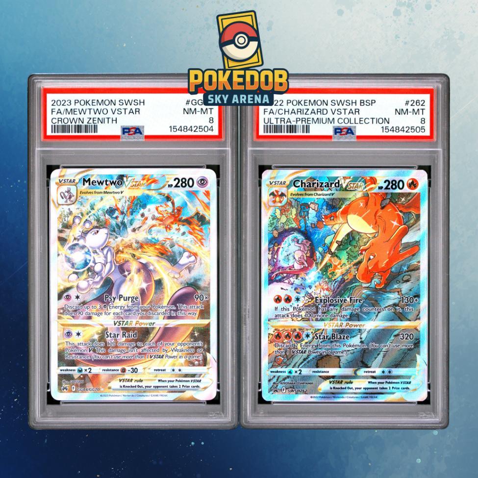 Connecting Art Sequential Mewtwo VSTAR Charizard VSTAR PSA 8  Pokemon English TCG
