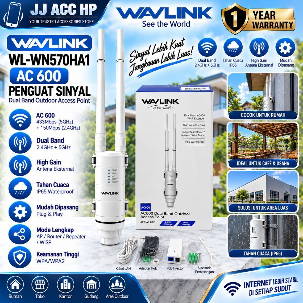 WAVLINK WL-WN570HA1 AC 600  SINYAL LEBIH KUAT