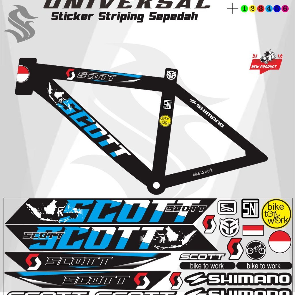 STIKER SEPEDA SCOTT / VARIASI SEPEDAH BMX MTB SCOOT / STRIPING UNIVERSAL SEPEDA VARIASI
