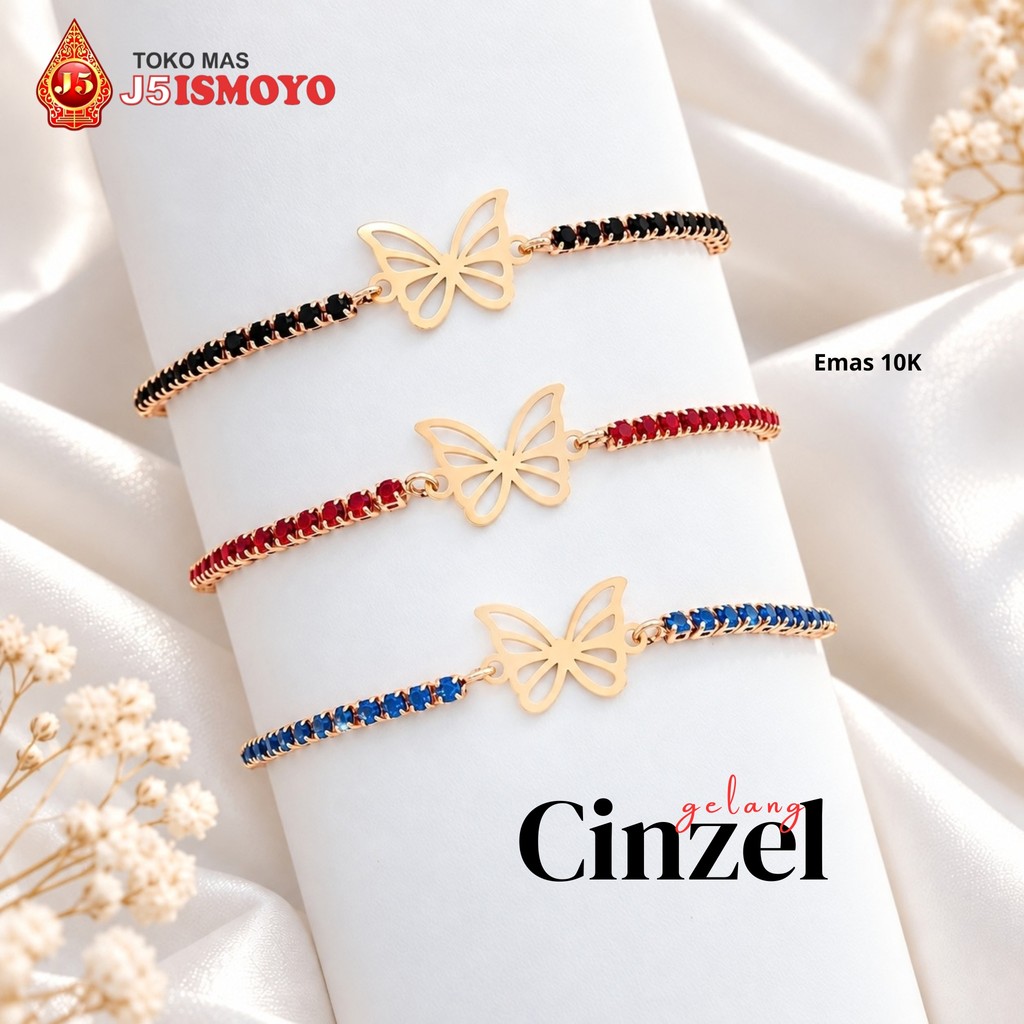 Gelang Tali Serut Kombinasi Emas Cinzel J5 Ismoyo