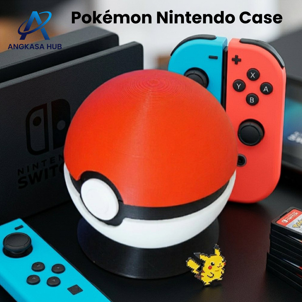 [Angkasa Hubs] Pokéball Switch Game Case - Kotak Kaset Game Nintendo Switch