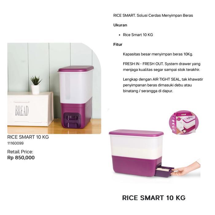Alana Storef Tupperware Promo Tempat Penyimpanan Beras 5 Kg Rice Smart - Rice Smart 10kg