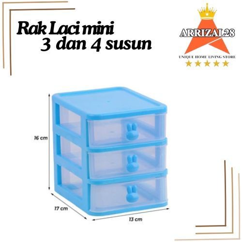 *(BUBBLEWRAP) RAK KONTAINER LACI MINI RABBIT 3 DAN 4 SUSUN SERBAGUNA