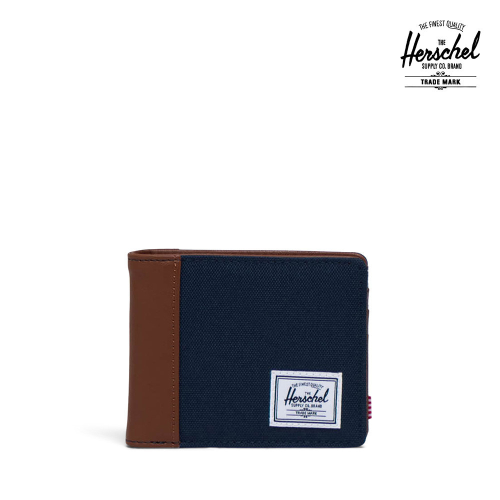 Herschel Hank Wallet Leather OS Bags Navy/Tan