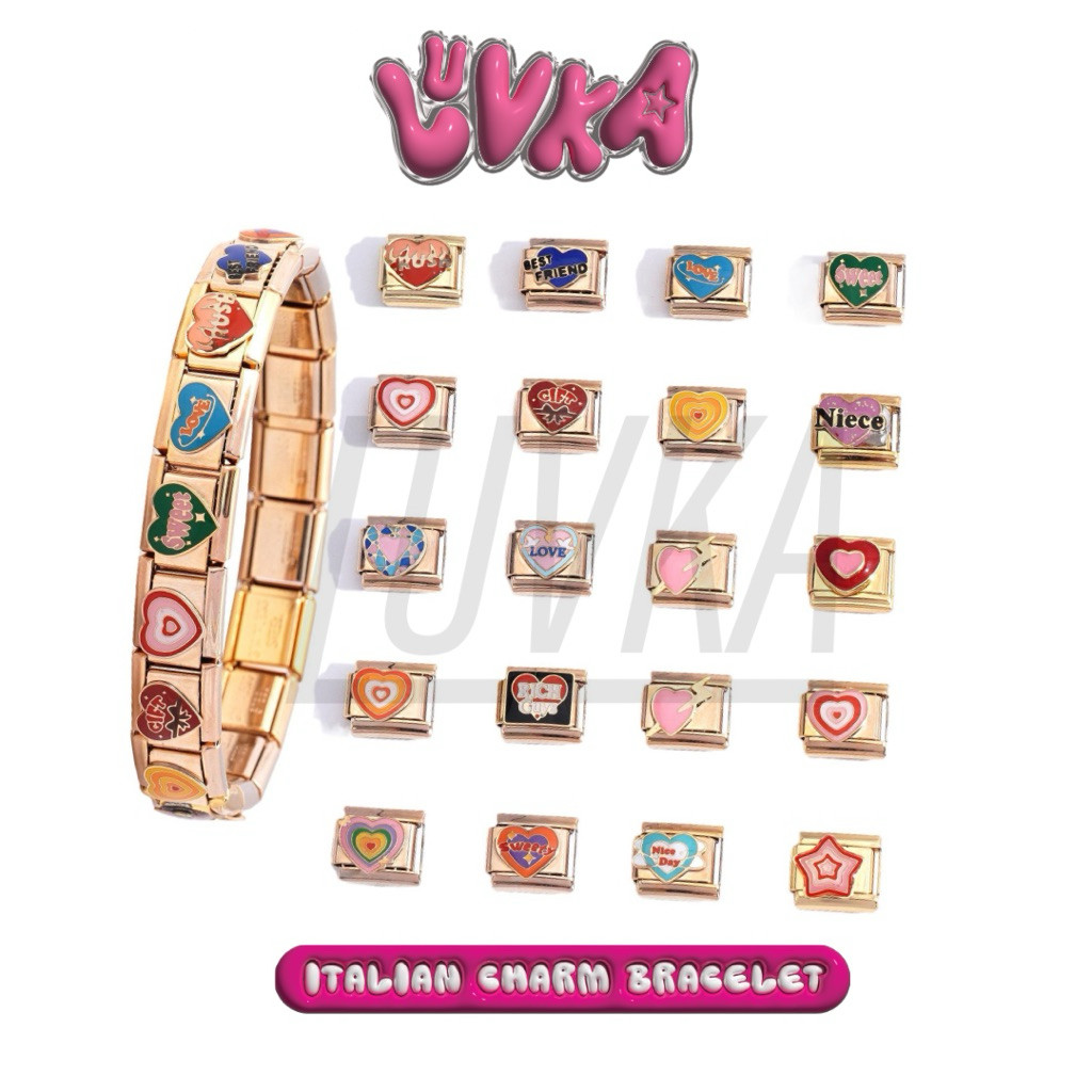 Italian Charm Bracelet Love Series Gold & Platinum Series / Charm Premium Italian Bracelet