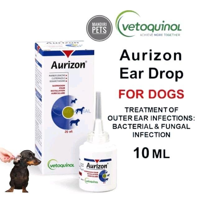 [wielson] Aurizon Obat Tetes Telinga Antibiotik Anjing - Vetoquinol Aurizon Ear Drop 10 ml