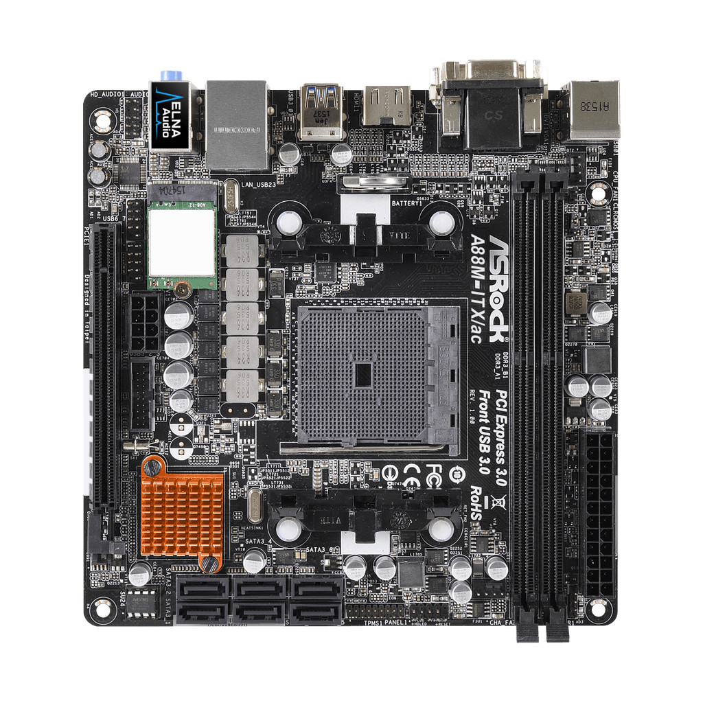 ASRock A88M-ITX/ac Mini-ITX Motherboard AMD A88X DDR3 32GB 2400+ M.2 Socket FM2+ support A10 AD 7800