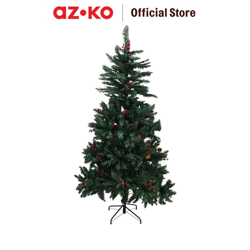 AZKO Noelle 180 cm Pohon Natal Christmas Natural Cone Berry - Hijau Hiasan Natal Pernak Pernik Natal