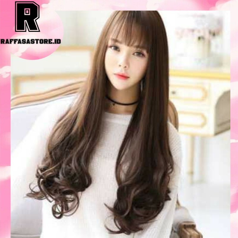WIG-01 wig rambut palsu gelombang panjang wavy keriting wik warna gaya wiq hairclip hair clip wanita