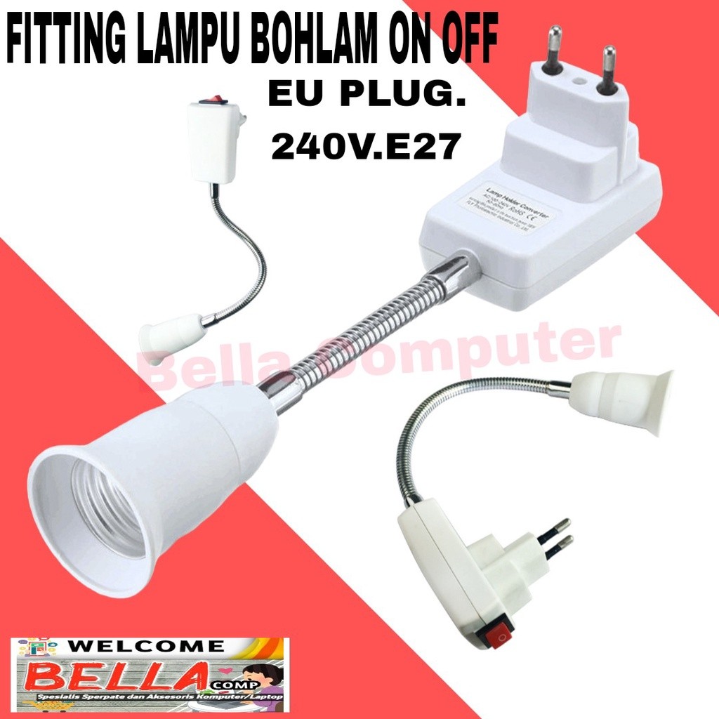 Fitting Lampu Bohlam ON OFF-Rumah Bohlam ON OFF-MING&BEN Fitting Lampu Bohlam Adjustable EU Plug 240