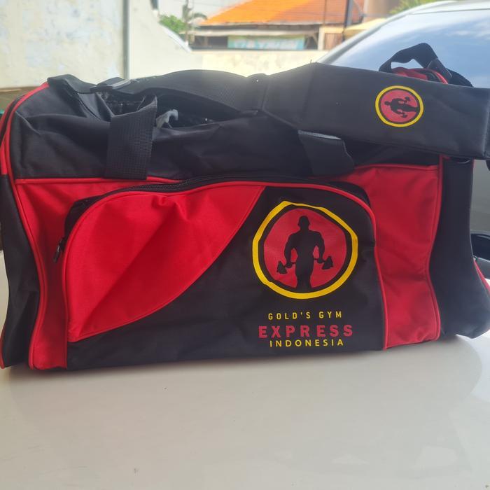 Tas Gold Gym Original /Gym Bag Gold's Gym Black Yellow Ori