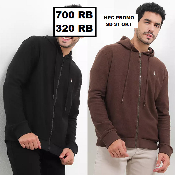 Baju pria hoodie Hush Puppies best seller seri NOE LIGHT ZIPPED  original store