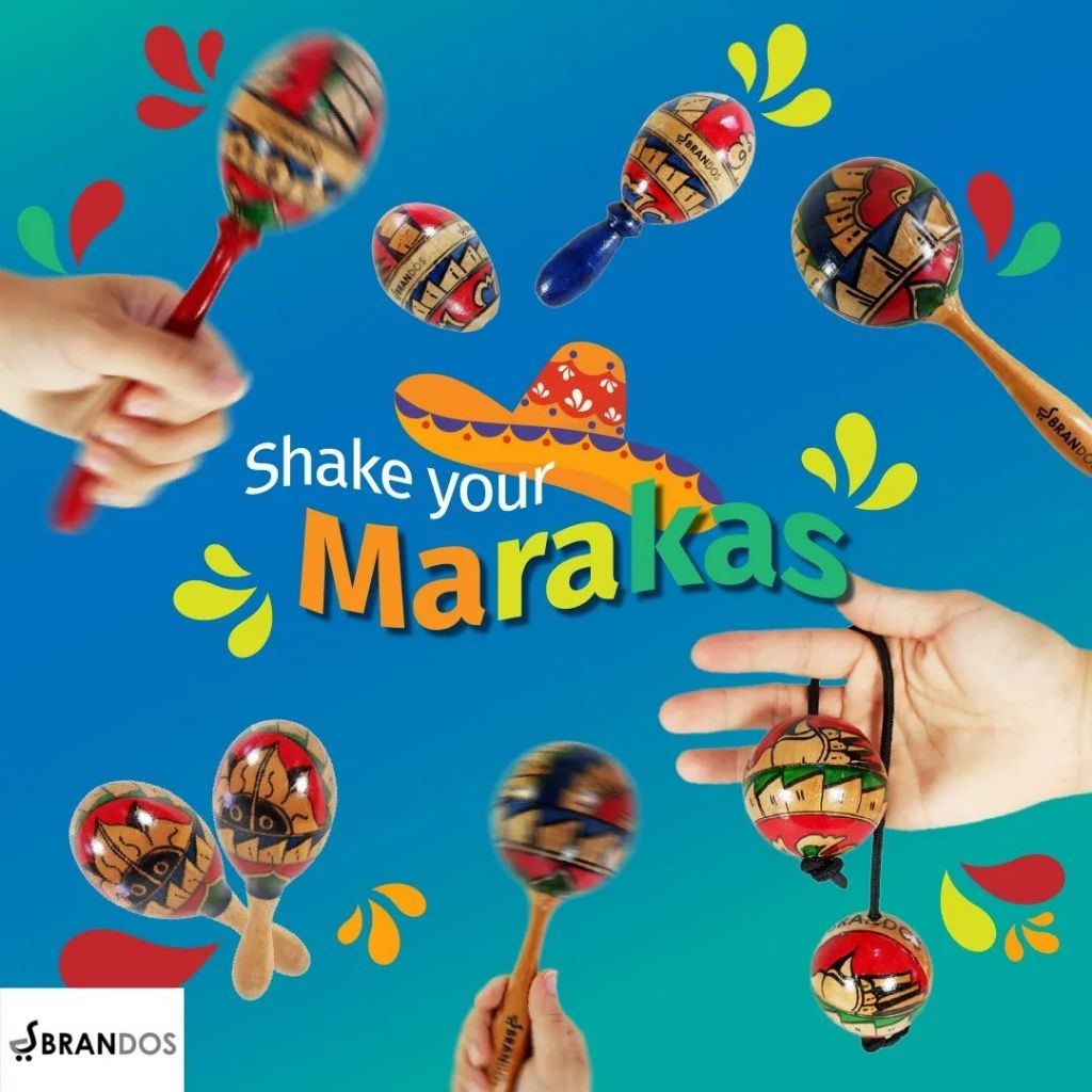 Marakas Kayu Shaker BRANDOS Maracas Perkusi Kecrekan MK