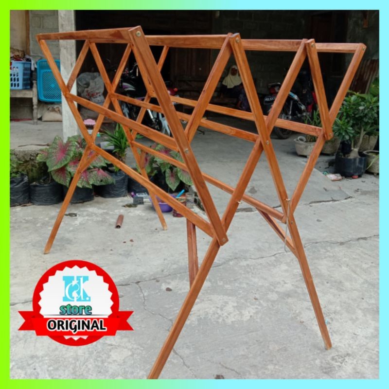 zelvaco - PROMO GRATIS ONGKIR JEMURAN JUMBO KAYU JATI ASLI, BERKUALITAS,, AWET, ESTETIK,paling dicar