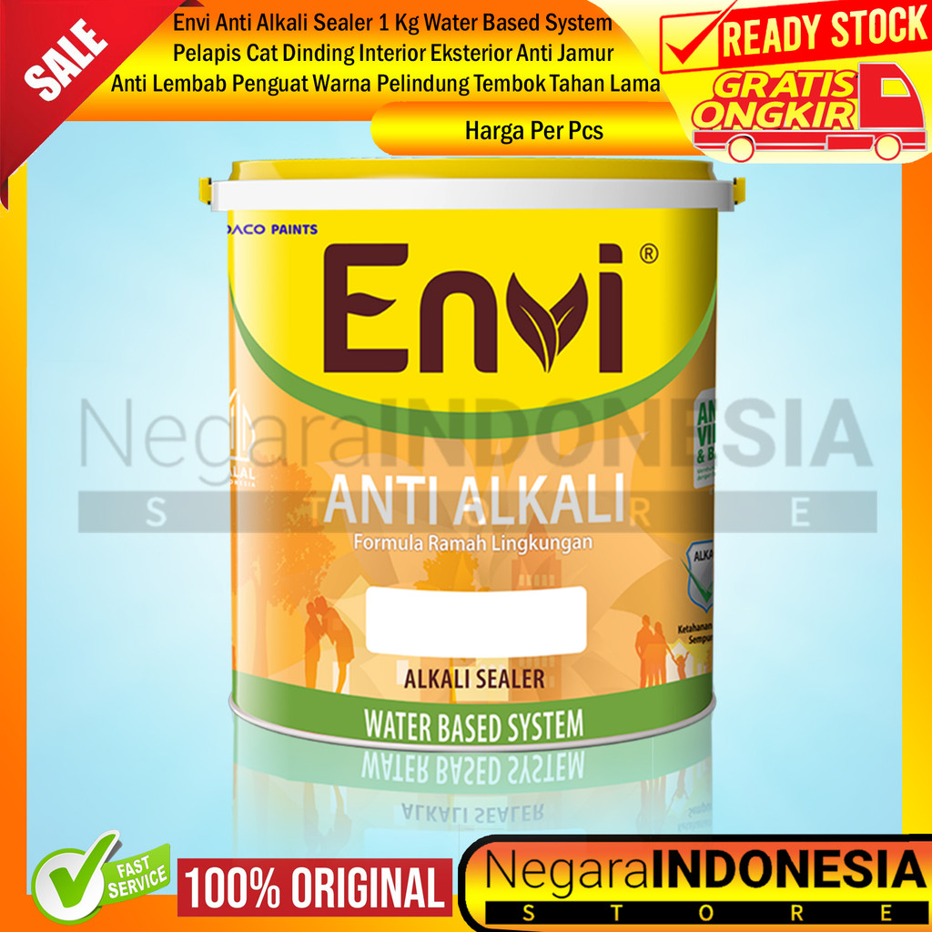 Envi Anti Alkali Sealer 1 Kg Water Based System Pelapis Cat Dinding Interior Eksterior Anti Jamur An