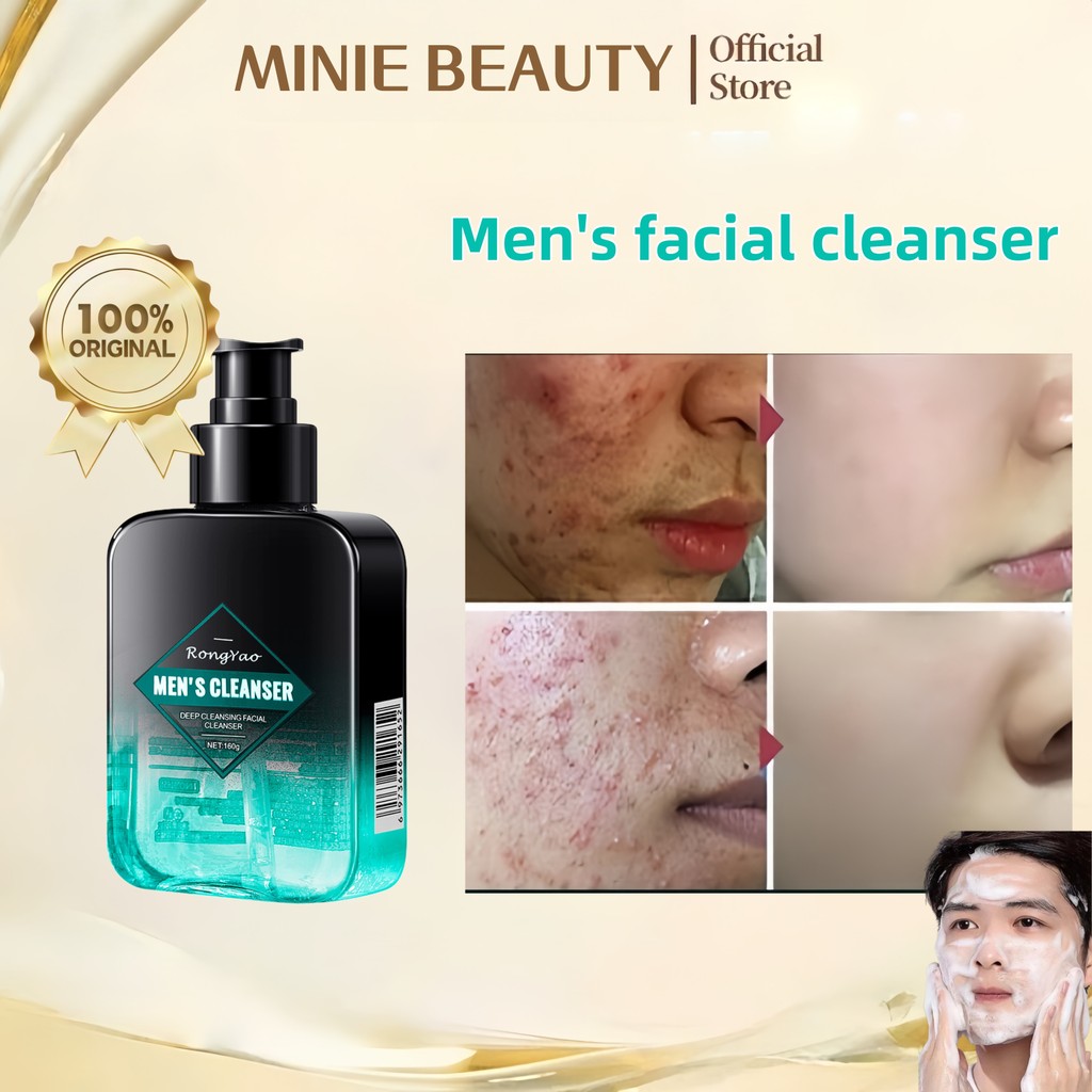 Face wash pria Sabun Muka Pria Untuk Kulit Kusam kontrol minyak Pori-pori bersih pembersih wajah pel