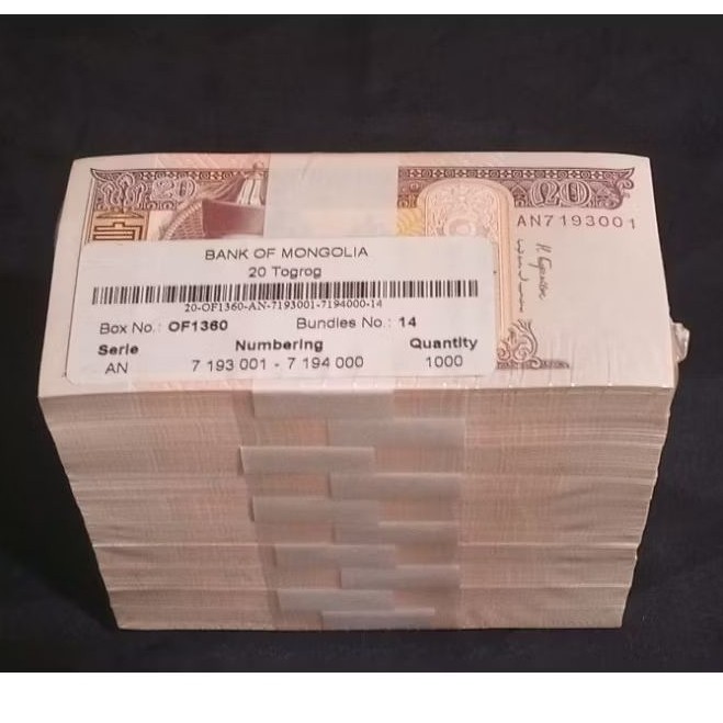 SAB6 1 BRUT 20 TUGRIK MONGOLIA