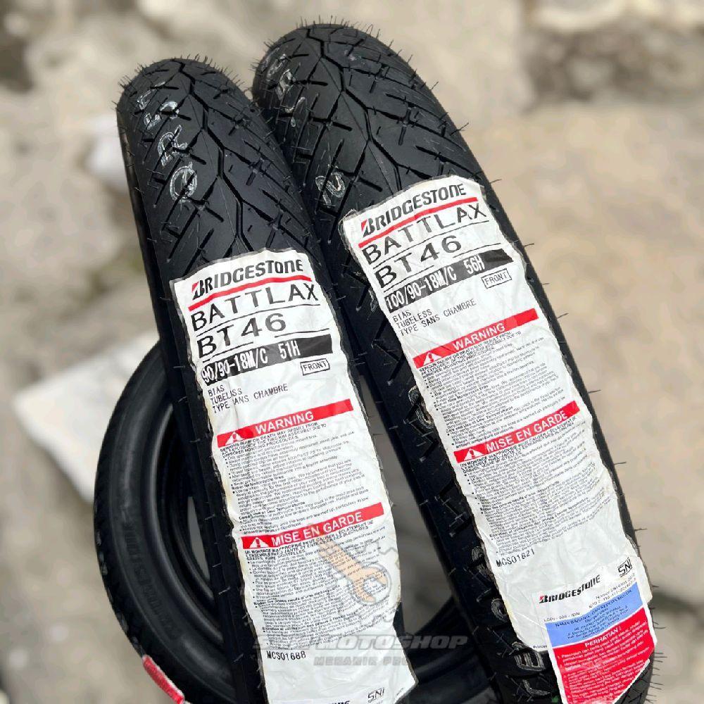 Ban Bridgestone Battlax BT46 90/90-18 & 100/90-18 TUBELES Made in Japan