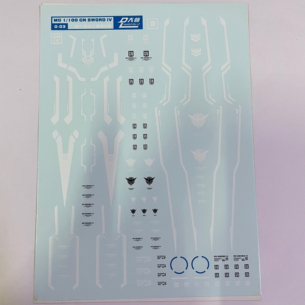 Water Slide Decal WDS MG GN Sword IV Master Grade 1/100