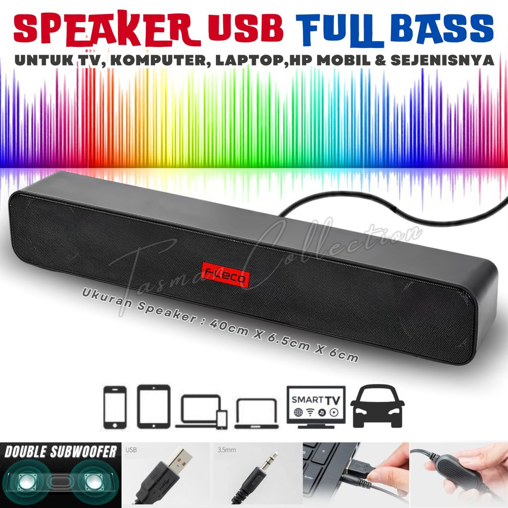 Terlaris Speaker Full Bass Untuk TV, Laptop, Komputer, HP SOUNDBAR FLECO F-550 Speaker Bluetooth USB