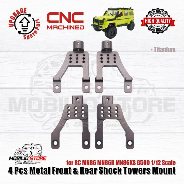 Metal Front & Rear Shock Tower Mount for RC MN86 MN86K MN86KS 1/12 - Red