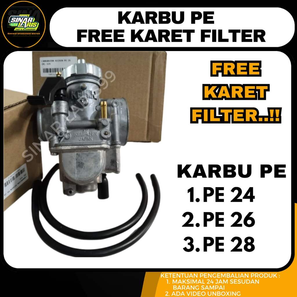 [FREE KARET FILTER]KARBU PE 24 PE 26 PE 28 KARBURATOR KEIHIN PE UNIVERSAL FREE KARET FILTER