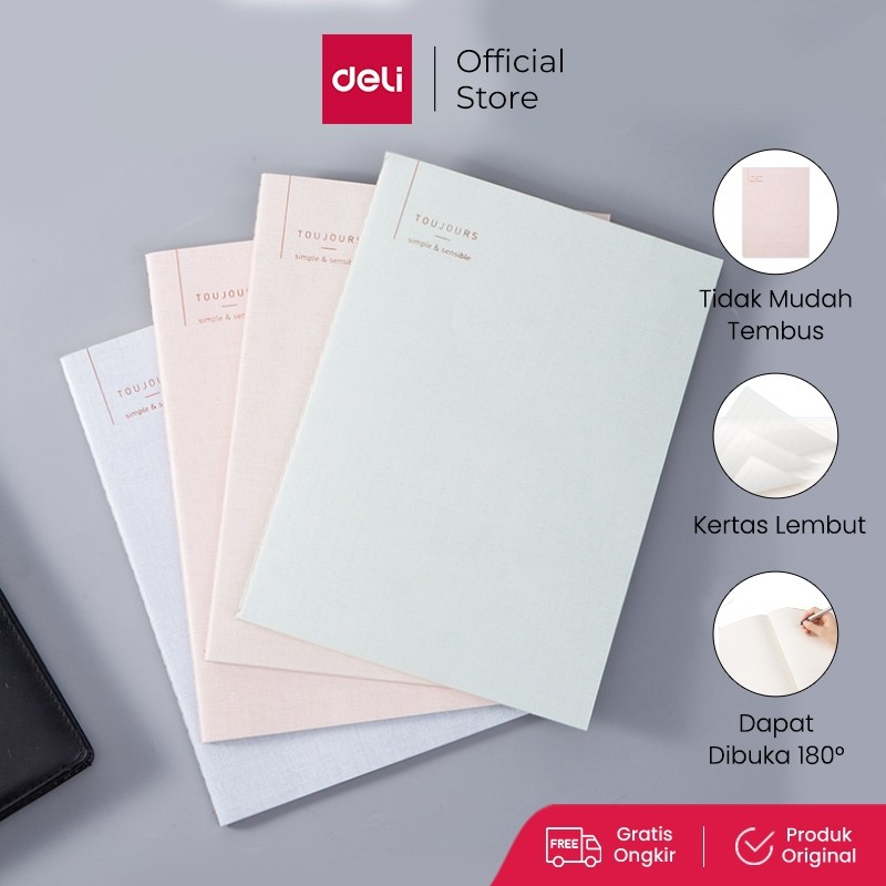 Deli Suture Notebook B5 40/60 Lembar, Dijilid dengan jahitan sederhana FB5X0