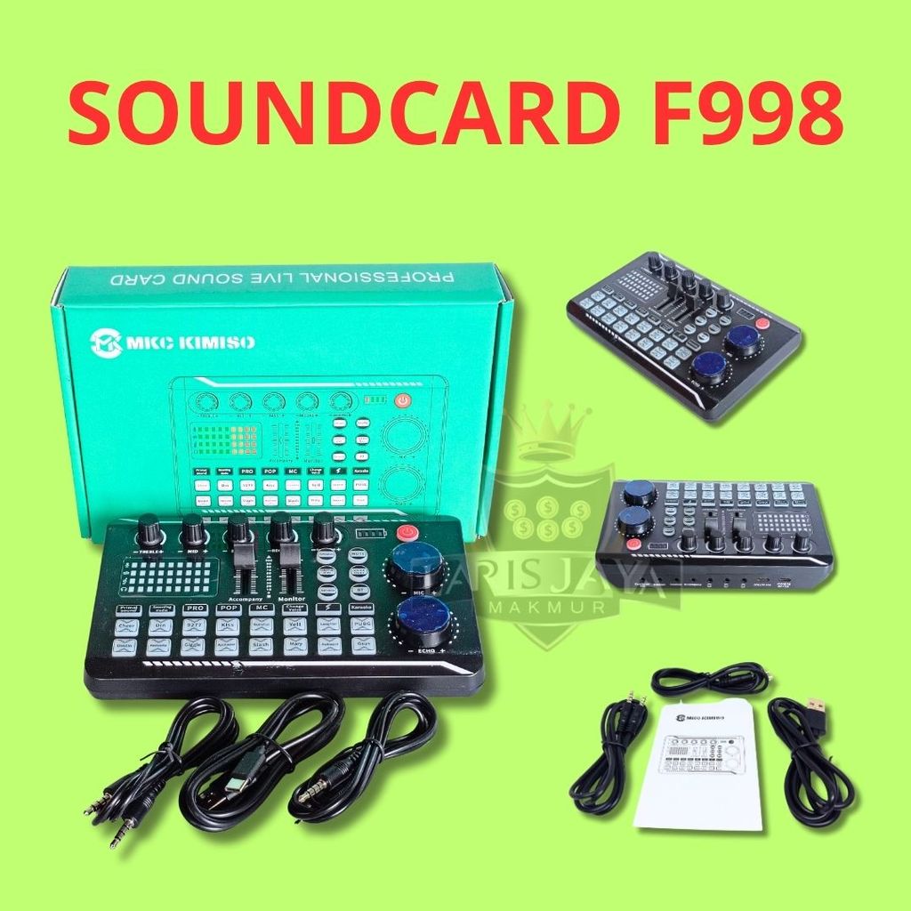 Soundcard F998 – Alat Rekam Suara Live Streaming & Karaoke
