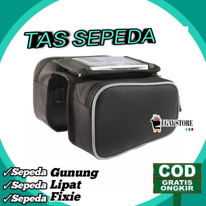 SIMZET_SHOP Tas Sepeda MTB Waterproof Tempat Hp Di  Sepeda Anti Air Aksesoris Sepedah Gunung Perleng