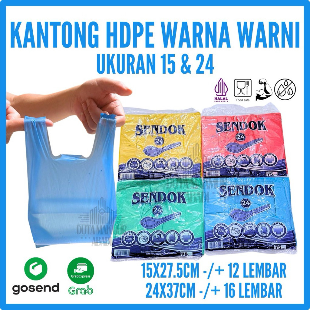 Kantong Plastik Warna Sendok & Yuka / HD Kresek Warna Warni Tebal Murah/ Kantong Asoy/ Plastik Kunin