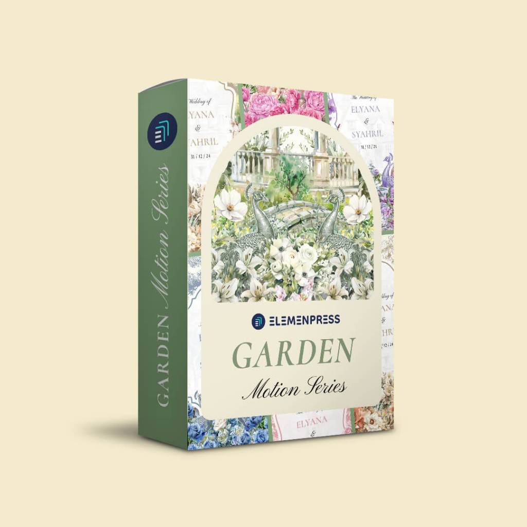 Template JSON Garden Motion Series Elemenpress Undangan Website Animasi Floral Merak Peacock Invitat