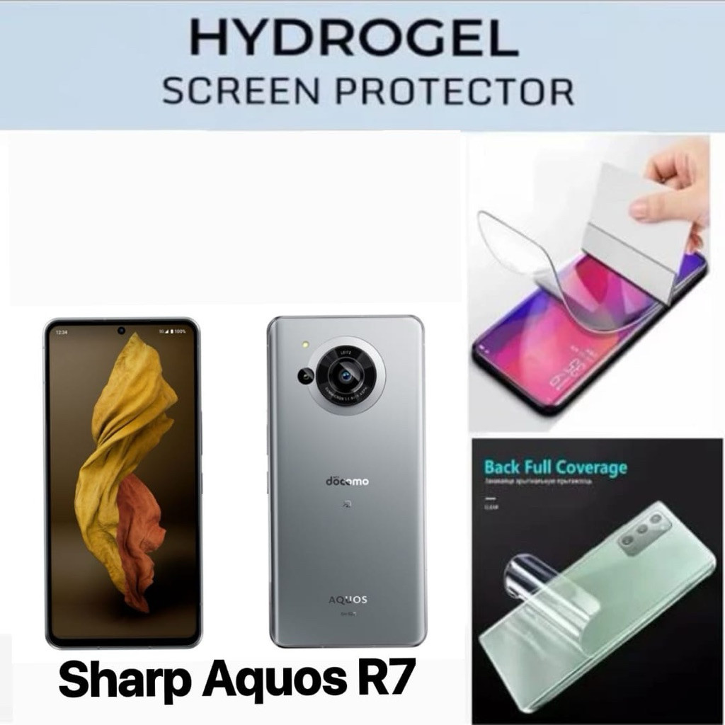 [Free Alat Pasang] Anti Gores Hydrogel Sharp Aquos R7 Full Cover Depan Belakang Clear Matte Blue Pen