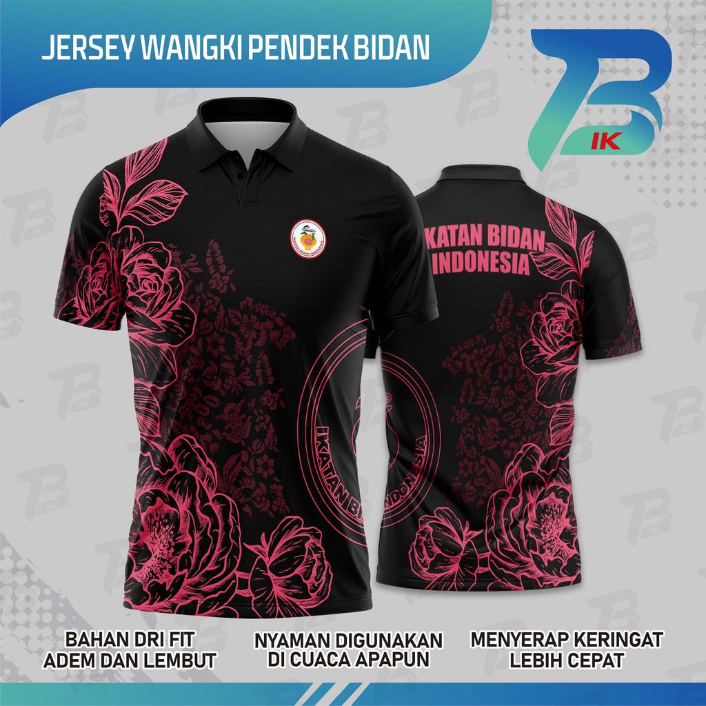 JERSEY WANGKI BIDAN 3 LENGAN PENDEK/KAOS KERAH BIDAN 3 FULLPRINT/JERSEY BIDAN 3 DRYFIT MILANO