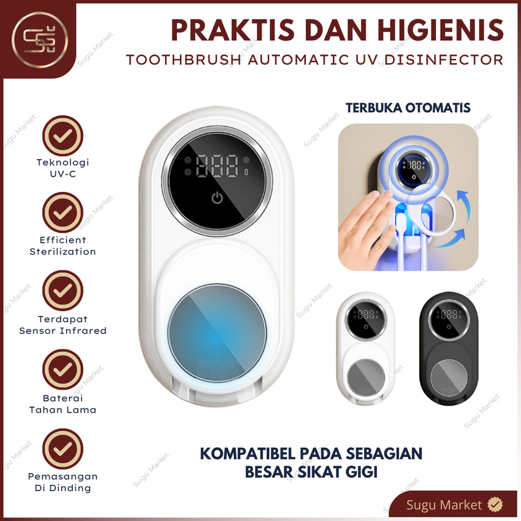 Toothbrush UV Sterilizer Tempat Holder Sikat Gigi UV Light Sterilizer Disinfection Wadah Sikat Gigi 