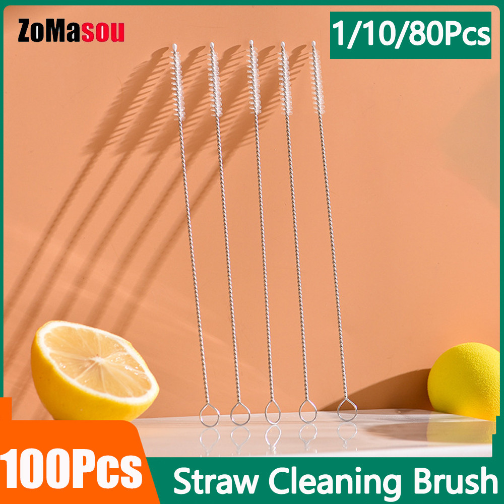 1/10/100Pc Stainless Steel Straw Cleaning Brush Weed Pipe Cleaning Glass Hookah Smoking Cachimba Pip